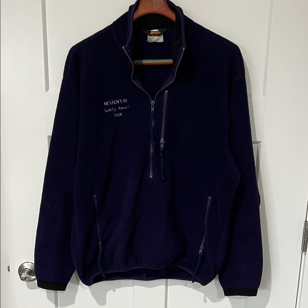 Vintage 1996 REI “Safety Award” Quarter Zip Fleece Sz L